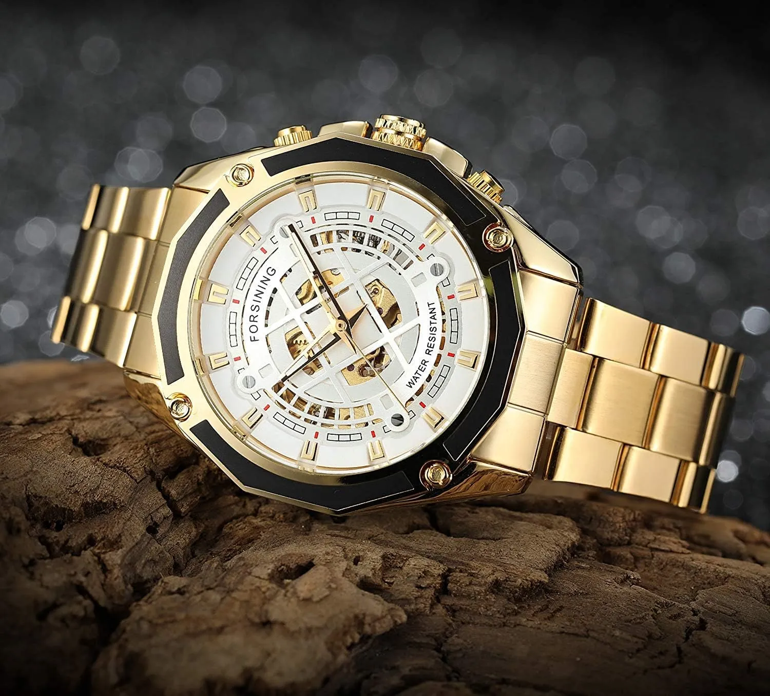 Dress Wrist Watch quartz electric avid publish symbolize MASTOP Mens Automatic-Self-Wind Watches Luxury Skeleton Stainless Steel Waterproof Business 