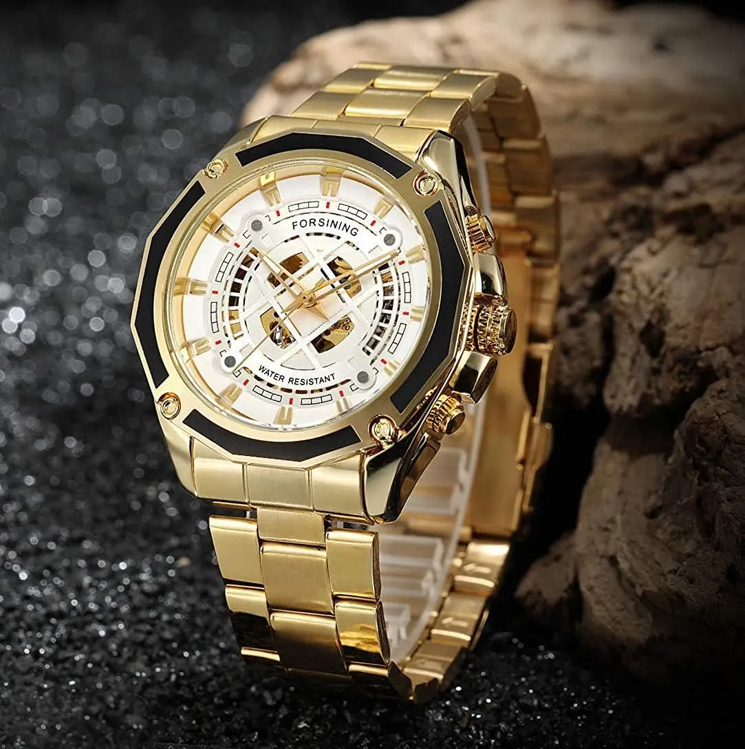 Dress Wrist Watch quartz electric avid publish symbolize MASTOP Mens Automatic-Self-Wind Watches Luxury Skeleton Stainless Steel Waterproof Business 