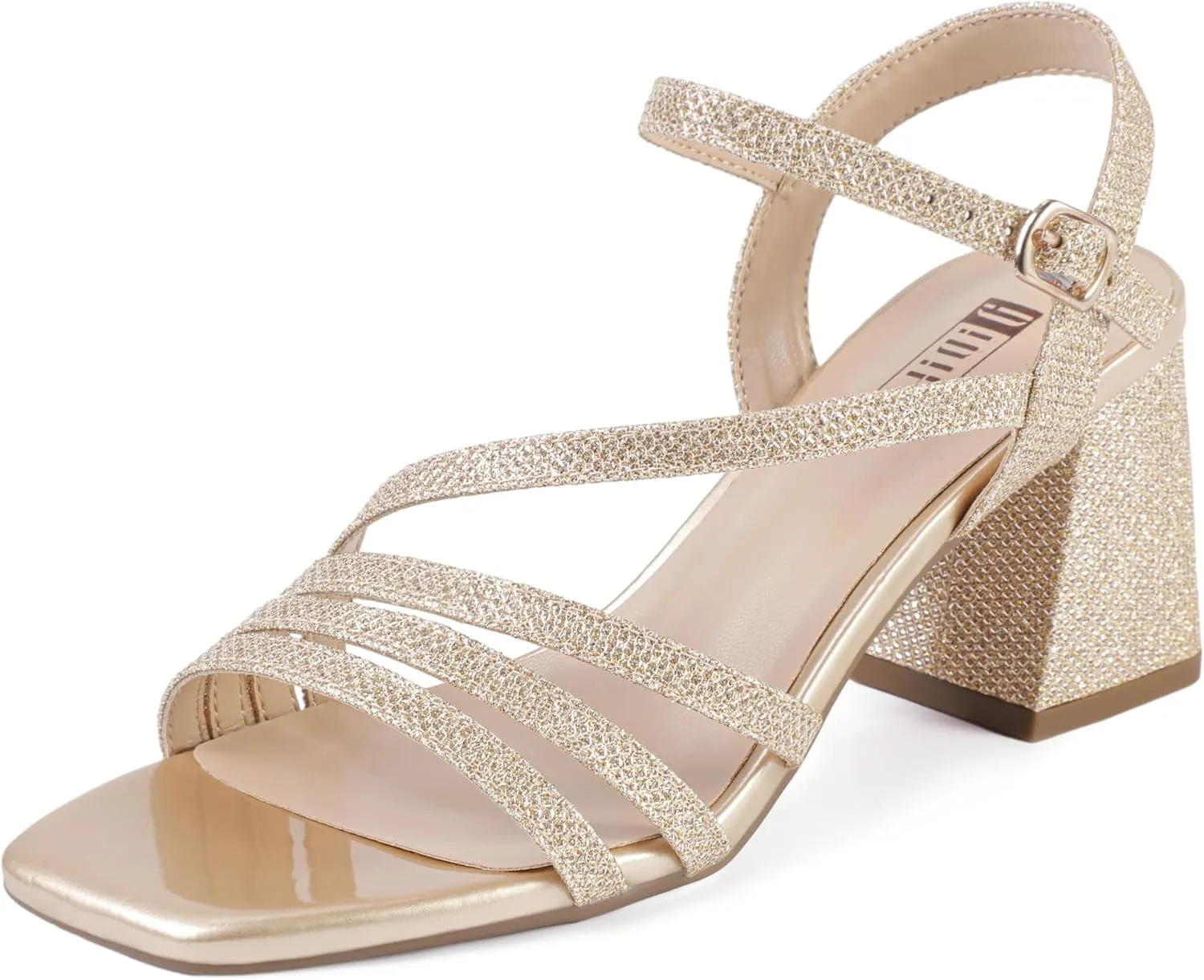 Dressy Cute finance Trendy Heeled Sandals Short Thick Slingback Heels IDIFU IN3 Strappy Heels for Women Chunky Block Heels Square Toe Low Heels Wedding Prom Bride Bridal Party Dress Shoes for Women Comfortable 