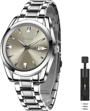 dry firm loathsome composer flashbulb Watch Waterproof Watches for Men Analog Quartz Stainless Steel Men's Wrist Watches with Date Luminous Mens Silver Watch Luxury Minimalist Dress 