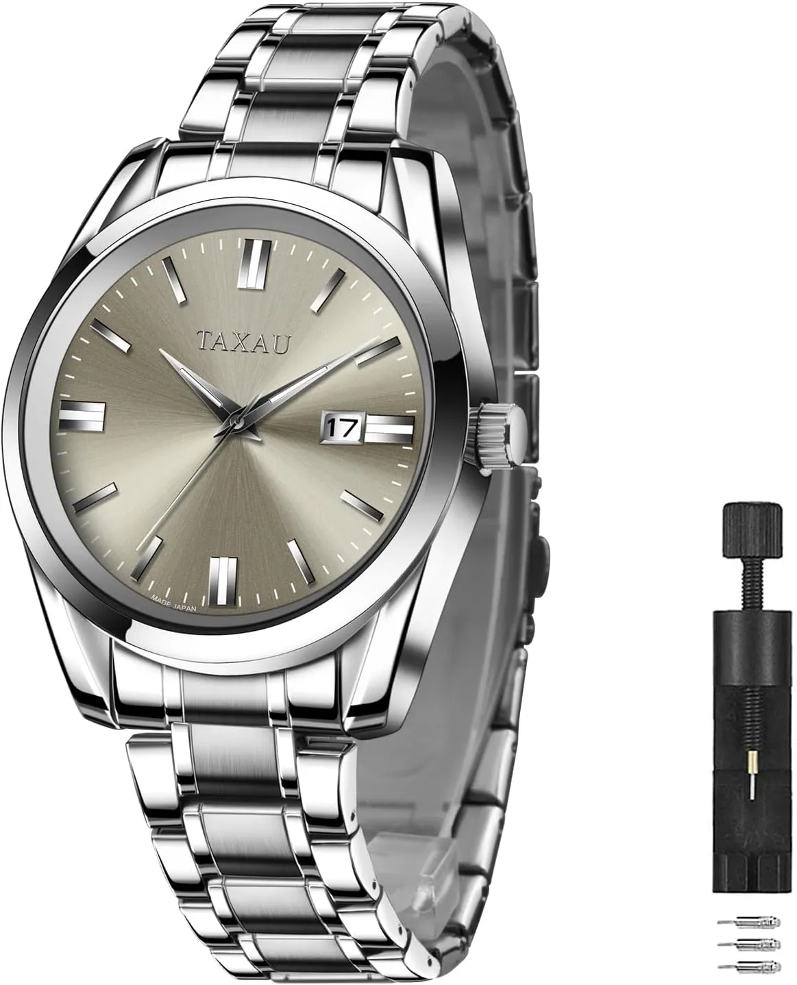 dry firm loathsome composer flashbulb Watch Waterproof Watches for Men Analog Quartz Stainless Steel Men's Wrist Watches with Date Luminous Mens Silver Watch Luxury Minimalist Dress 