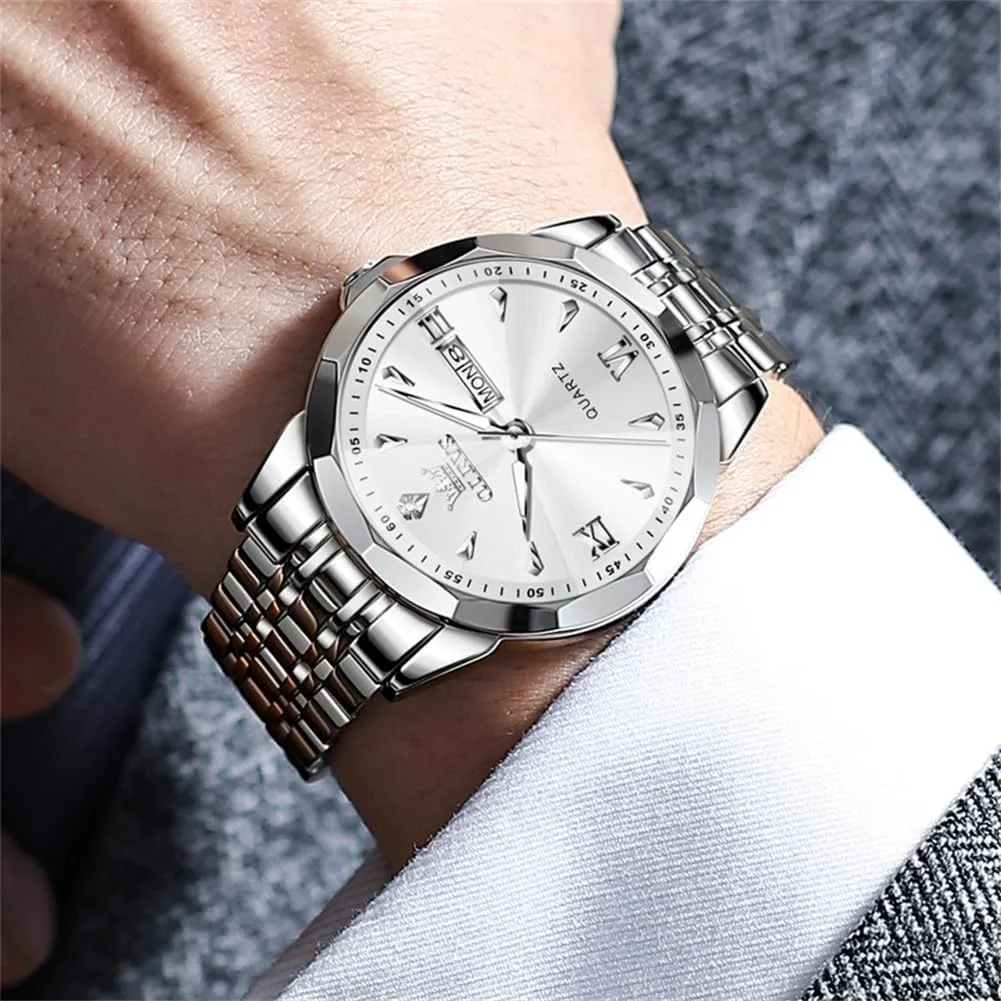 dye Business Dress Male Watches Diamond Stainless Steel Waterproof Date Classic Easy Read Watch for Man OLEVS Mens Watches Analog Quartz 