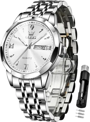 dye Business Dress Male Watches Diamond Stainless Steel Waterproof Date Classic Easy Read Watch for Man OLEVS Mens Watches Analog Quartz 