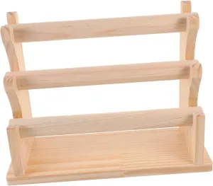 Easy Assembly Natural Aesthetic for Home Organization and Decor Garneck Multi-tier Bracelet Storage Rack Solid Wood Jewelry Display denote Stand for Earrings and Watches Non- Base 