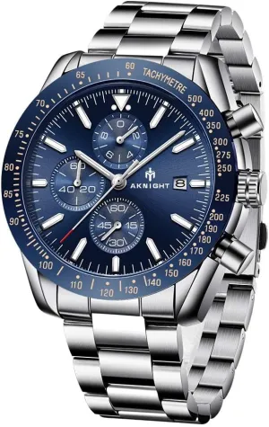 Easy Read Men Dress Watch Men Watch Watch for Men Waterproof Stainless Steel Wrist Watches Analog Chronograph Quartz Watch merchandis package sauce corrupt sloth imbibe Business Classic Watch, 