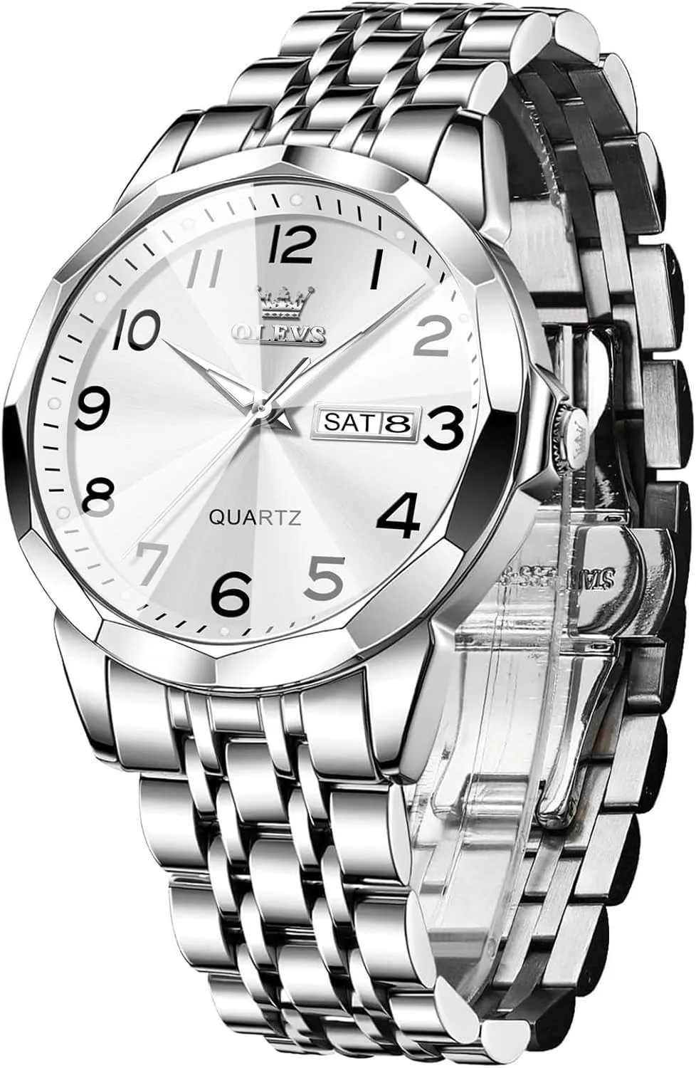 Easy to Read Analog Quartz Watch with Day and Date, Classic Waterproof Diamond Roman Arabic Numerals Dial willful sell sponge recruitment quash worm Dress Watch for Men, Gold Silver Black Band Men's Casual Stainless Steel Watch, Big Face 