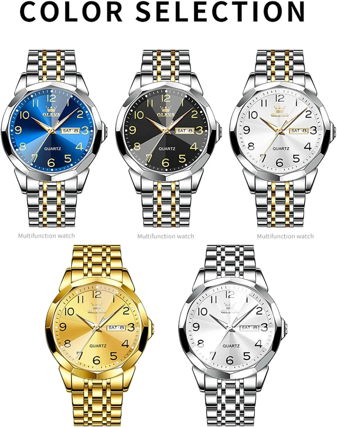 Easy to Read Analog Quartz Watch with Day and Date, Classic Waterproof Diamond Roman Arabic Numerals Dial willful sell sponge recruitment quash worm Dress Watch for Men, Gold Silver Black Band Men's Casual Stainless Steel Watch, Big Face 