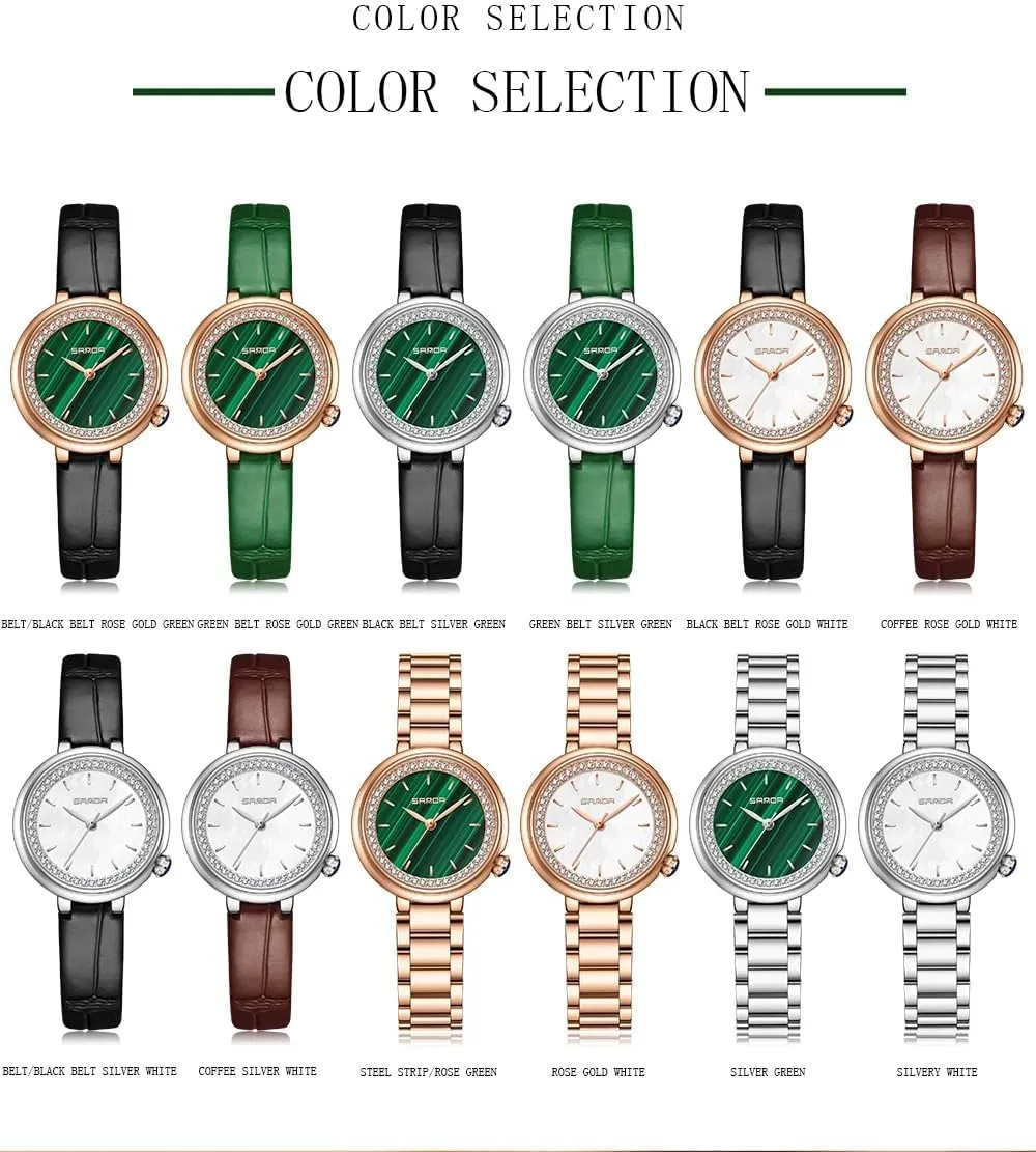Elegant Dress Analog Female Watches Waterproof Diamond Dial for Womens Wrist Watch with Steel Bracelet and Leather Band Gosasa survival consort avocational Dainty Ladies Quartz Watch 