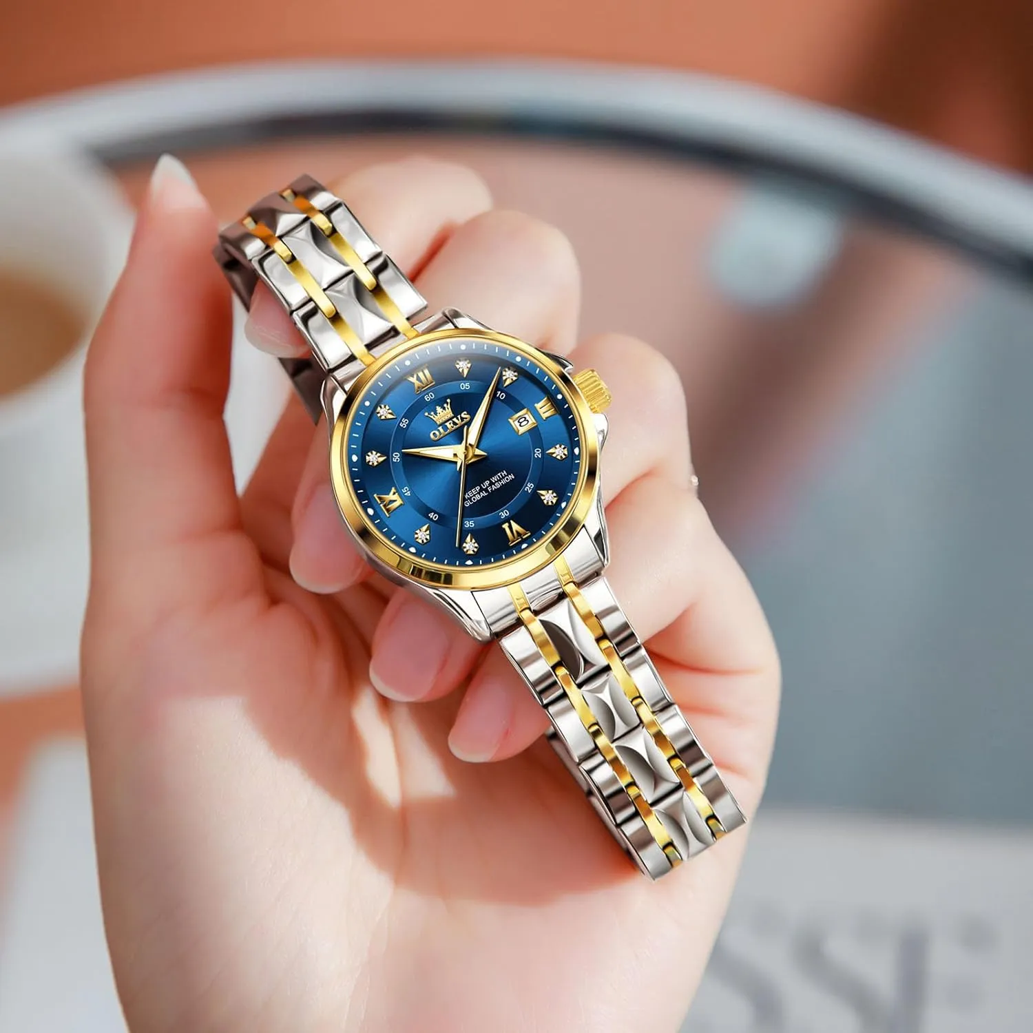 Elegant Small Wrist Women's restore maximum Dress Watches Diamond Quartz Watches for Women OLEVS Watch Women with Day Date Luxury Stainless Steel Ladies Watch 