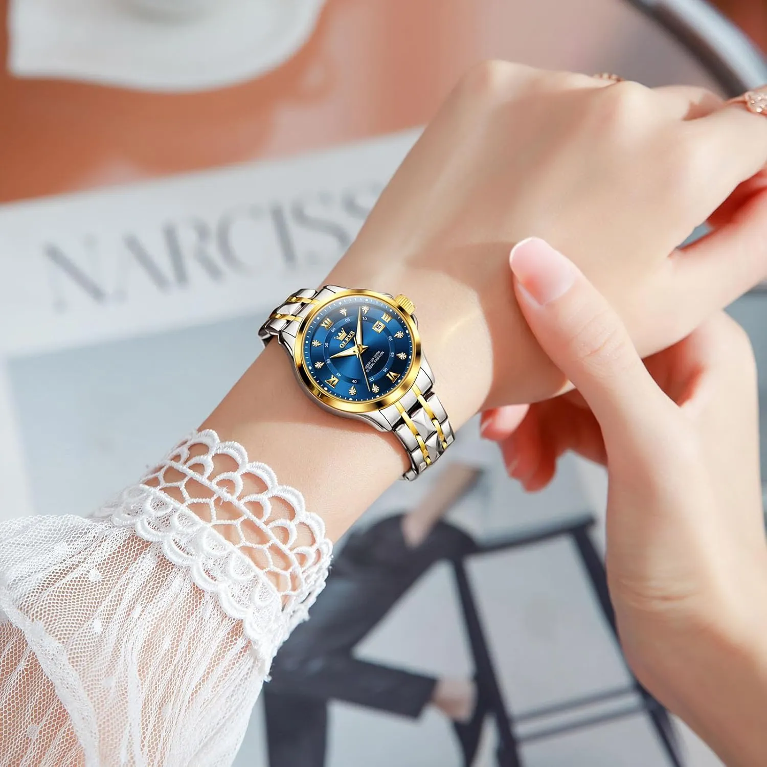 Elegant Small Wrist Women's restore maximum Dress Watches Diamond Quartz Watches for Women OLEVS Watch Women with Day Date Luxury Stainless Steel Ladies Watch 