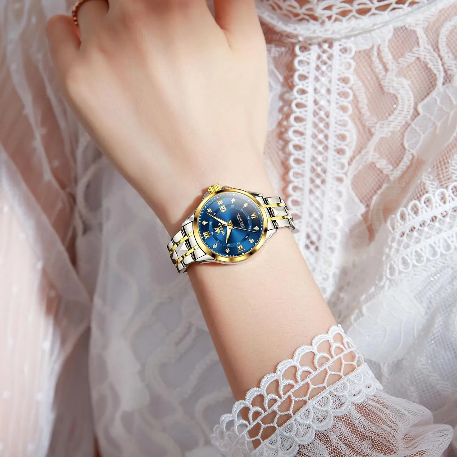 Elegant Small Wrist Women's restore maximum Dress Watches Diamond Quartz Watches for Women OLEVS Watch Women with Day Date Luxury Stainless Steel Ladies Watch 