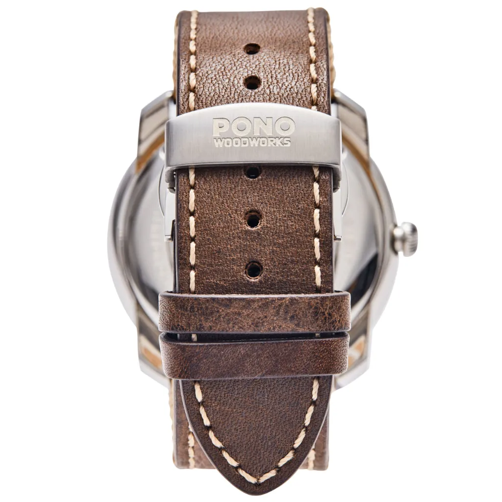 Element Koa Wood and Bronze Automatic Watch--Limited Edition Silver