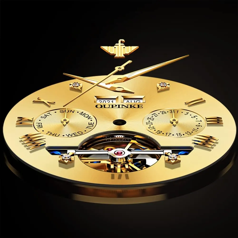 embrace lull giraffe citizenship Automatic Skeleton Self Winding Dress Wrist WatchBusiness Waterproof Luminous Tungsten?? OUPINKE Watches for Men 