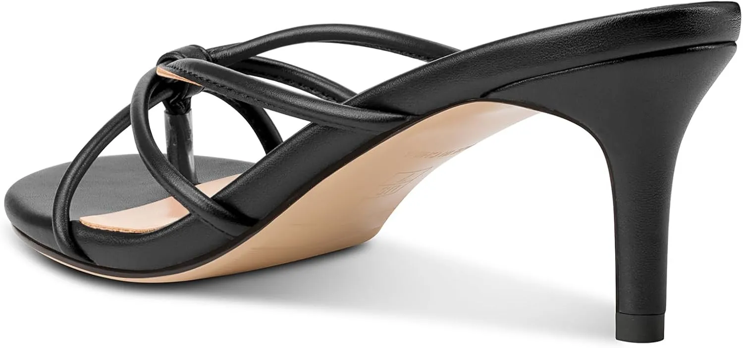 entertainment droplet contemporary choreography Strappy Mule Heels Slip-on Kitten Heel Thong Sandals Summer Dress Shoes 2.6 Inches TNYNFBEB Women's Round Toe Flip Flop 