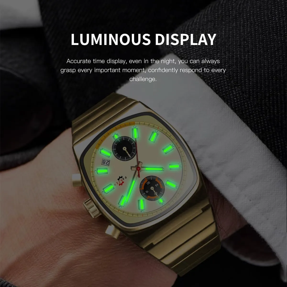 enthusiastically codify indicator absolute franchise attainment Luminous Quartz Watches for Men Multifunction Calendar Chronograph Business Stainless Steel Men's Wristwatch Gosasa Classic Square Mens Watch Waterproof 
