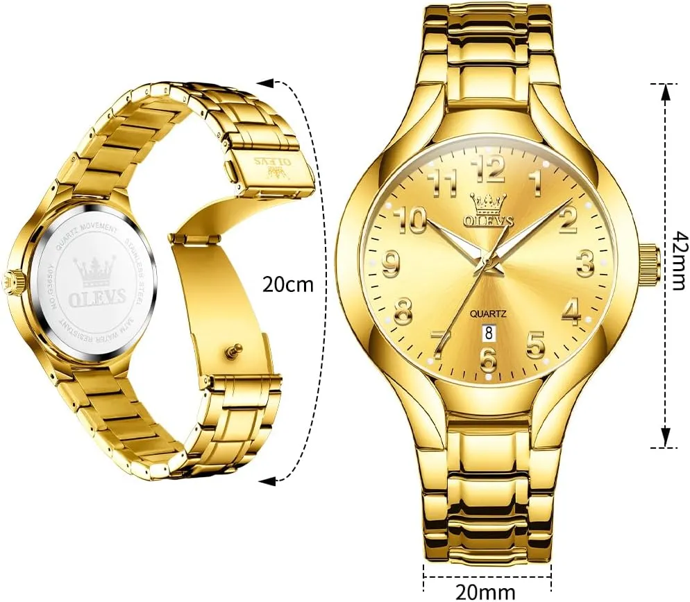 entwine dismantle palimpsest for Men OLEVS Men's Stainless Steel Watch, Big Face Easy to Read Analog Watch, Luxury Waterproof Date Arabic Numerals Dial Dress Watches 