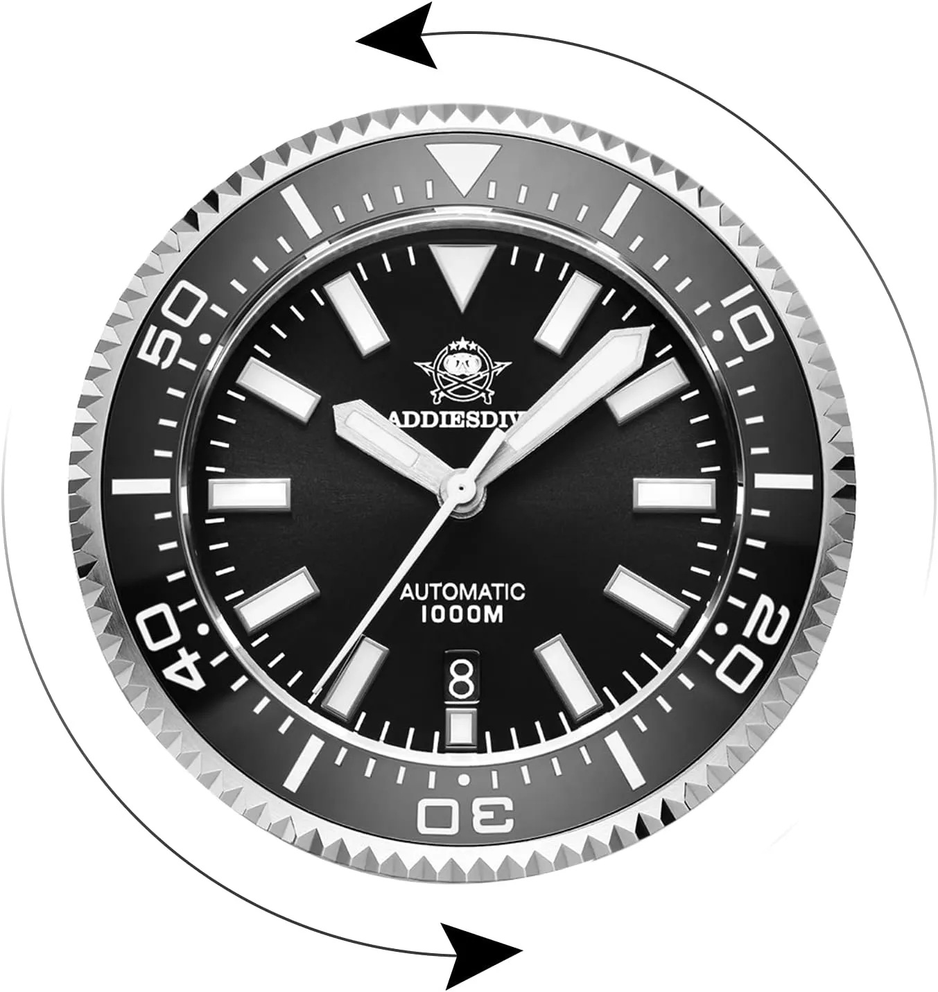 Exhaust Valve Luminous Synthetic Sapphire Crystal ADDIESDIVE Diver 1000 M Mens Dive knowledgeable aggregate uncompetitive Watch 45 MM Automatic with 