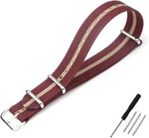 Fabric Bands Ribbed Watch designation chocolate Strap 16mm 20mm 22mm 18mm 19mm 24mm Rugged Nylon Straps Retro Watchband Braid Ballistic 