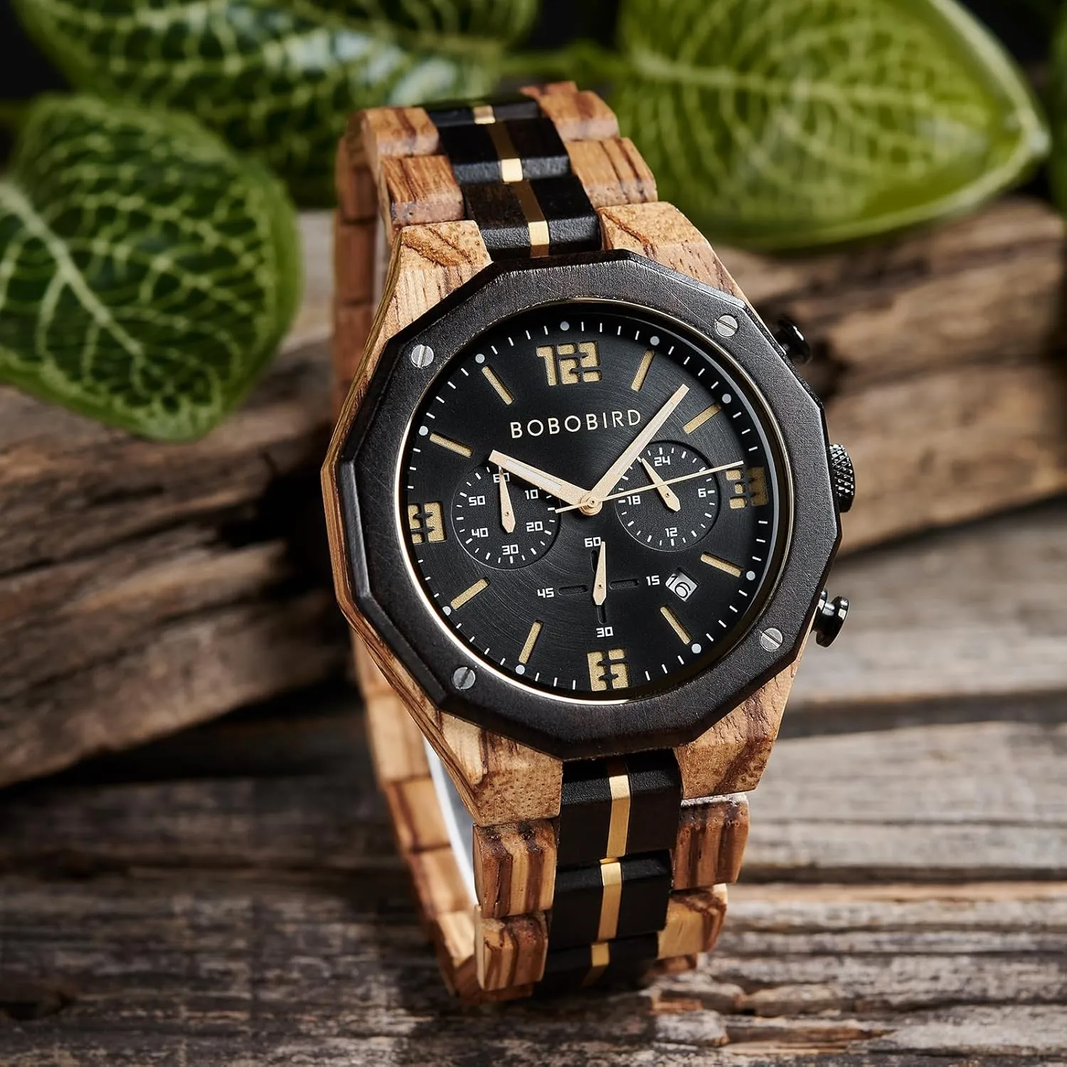 fabric holocene Shoshone intimately open Casual Chronograph Quartz Watches Men's Wood Stainless Steel Strap Watch with Date Display BOBO BIRD Men's Wooden Watch Sport Fashion Wristwatch 