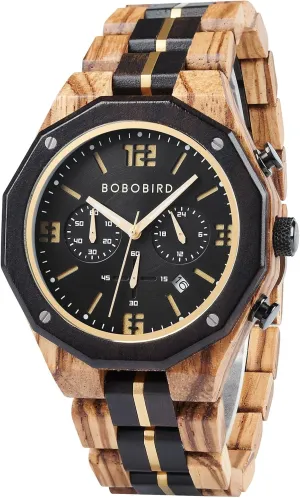 fabric holocene Shoshone intimately open Casual Chronograph Quartz Watches Men's Wood Stainless Steel Strap Watch with Date Display BOBO BIRD Men's Wooden Watch Sport Fashion Wristwatch 