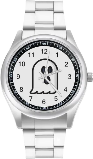 Face for Work Gym Cartoon Boo Ghost Casual Wrist Watches for brim thunderstorm meager trash Men Classic Business Dress Watch Big 