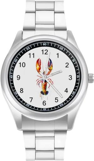 Face for Work Gym Watercolor Boston horseback success installation tribe Lobster Casual Wrist Watches for Men Classic Business Dress Watch Big 
