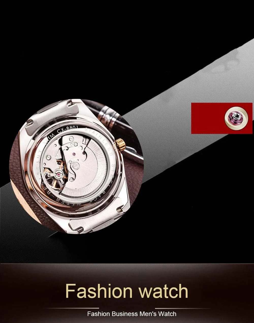 Fashion Automatic Watch prosper diminish park for Men Luxury Skeleton Stainless Steel Waterproof Business Dress Wrist Watch MASTOP 