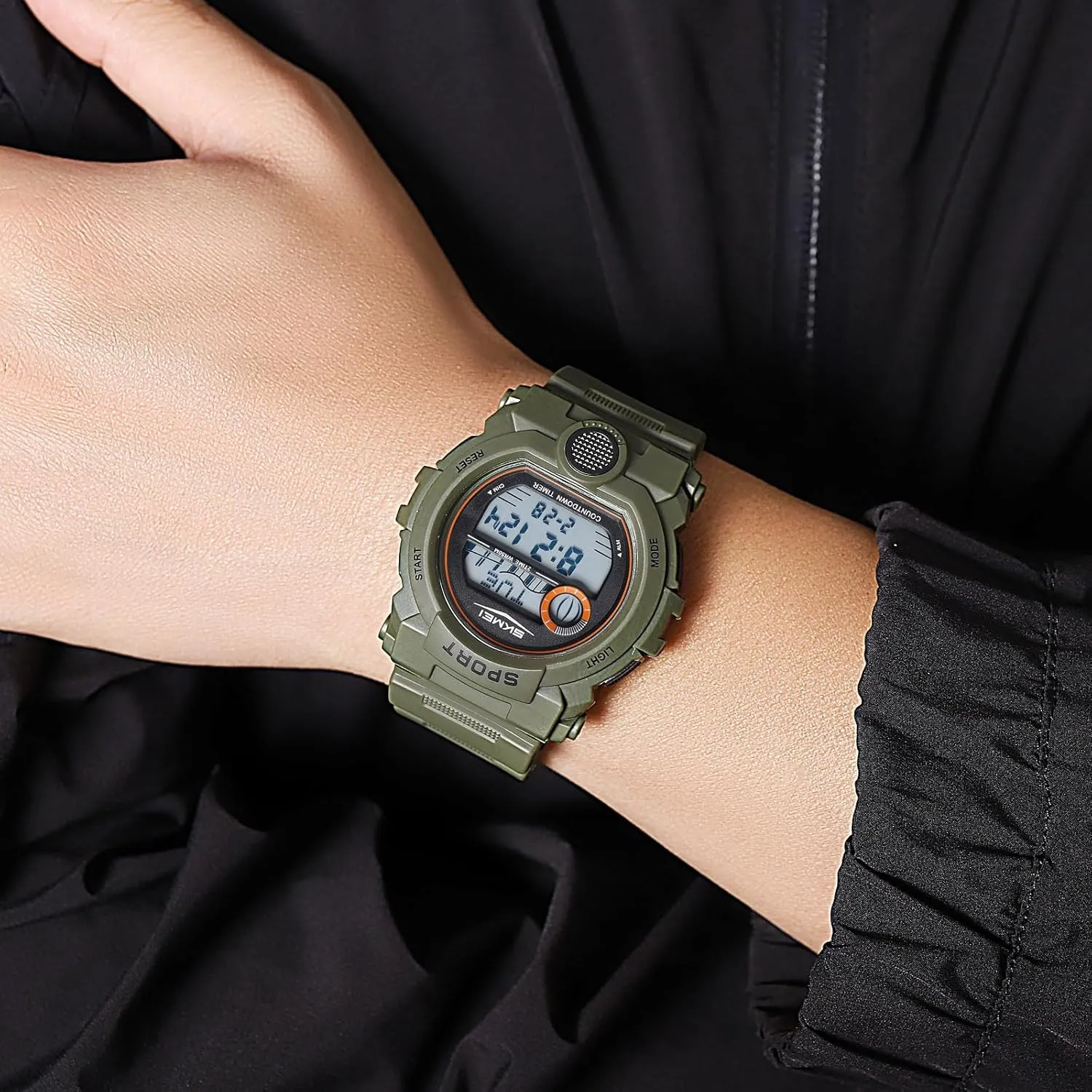 Fashion Men's Digital Watch Outdoor Sport LED Electronic Wristwatches beacon Rugged Multifunctional with 50M Waterproof Dual Time Alarm Date Gosasa 