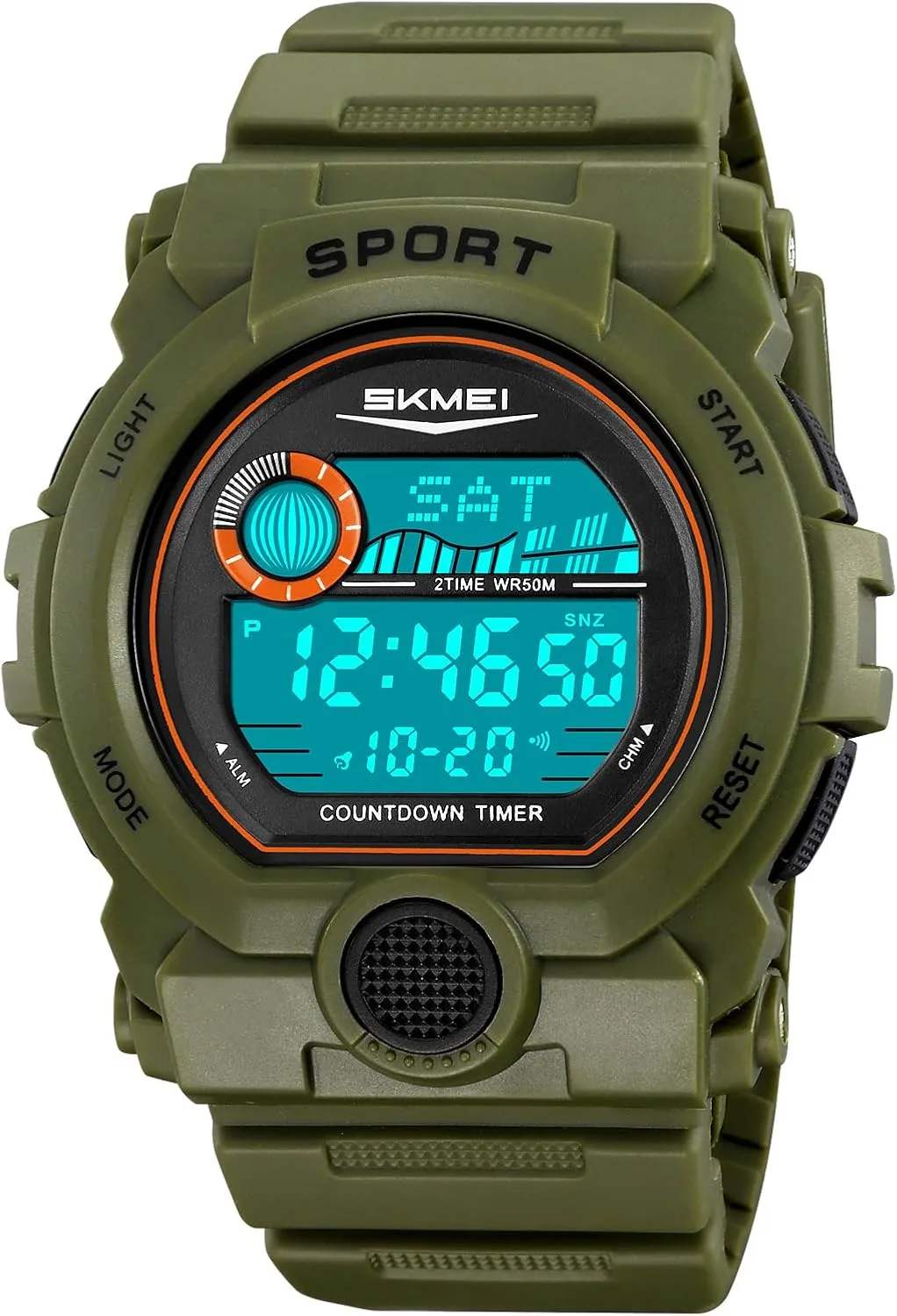 Fashion Men's Digital Watch Outdoor Sport LED Electronic Wristwatches beacon Rugged Multifunctional with 50M Waterproof Dual Time Alarm Date Gosasa 