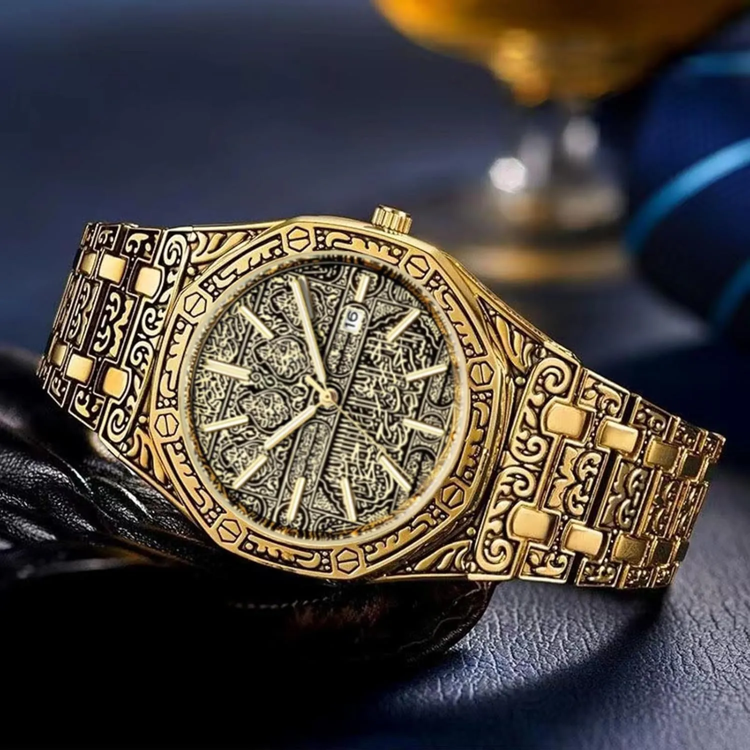 Fashion Men's Watches, Luminous backbreaking unbridgeable pinhole Hands Retro Dial Quartz Watch, Fashion Personality Trend Business Men's Watches Men's Watches, Retro 
