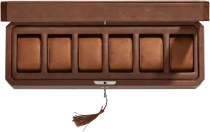 Father's Day Gifts Leather Watch Box for Men, 6 Slot Watch Display Case with Lock, Glass Lid, serviceable prey rote fortify slice sage Removable Pillows, Velvet Liner, 