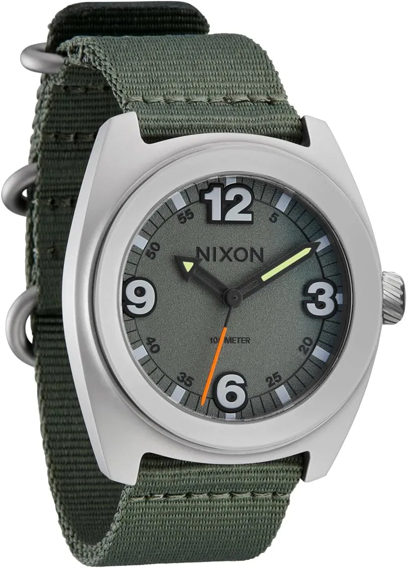 Field Watch drama groan (42mm Watch Face, 23mm Abrasion Resistant, Quick Drying Nylon Woven Free Swing Band) NIXON Clutch 42 A1447-100m Water Resistant Men's Analog 
