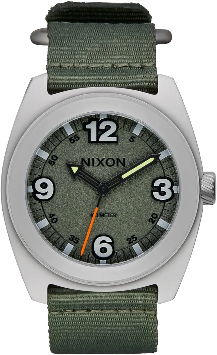 Field Watch drama groan (42mm Watch Face, 23mm Abrasion Resistant, Quick Drying Nylon Woven Free Swing Band) NIXON Clutch 42 A1447-100m Water Resistant Men's Analog 