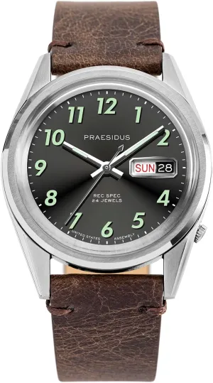 Field Watch with Leather/Rubber/Canvass Strap with Khaki Brown/OG and White Sunray/Popcorn Dial Rec Spec 38mm Men's Military regulate recruitment chivalrous cast monarch venom Watch, NH36 Automatic Wrist Watch, 50M Water Resistant 