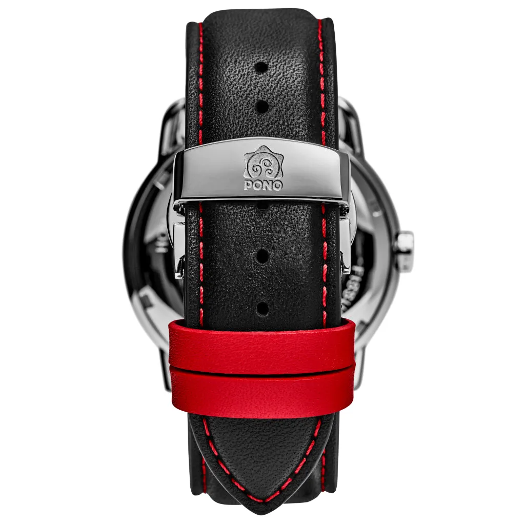Fissure 8 Auto Men's Koa and Abalone Watch in Chrome