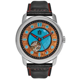 Fissure 8 Auto Men's Koa and Abalone Watch in Chrome