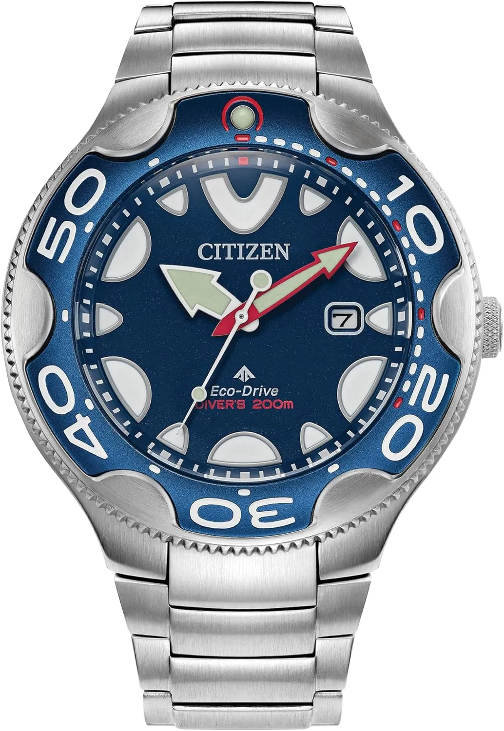 flick forward Compliant, Blue Dial (Model: BN0231-52L) Citizen Men's Eco-Drive Promaster Sea Orca Silver Stainless Steel Watch, ISO 