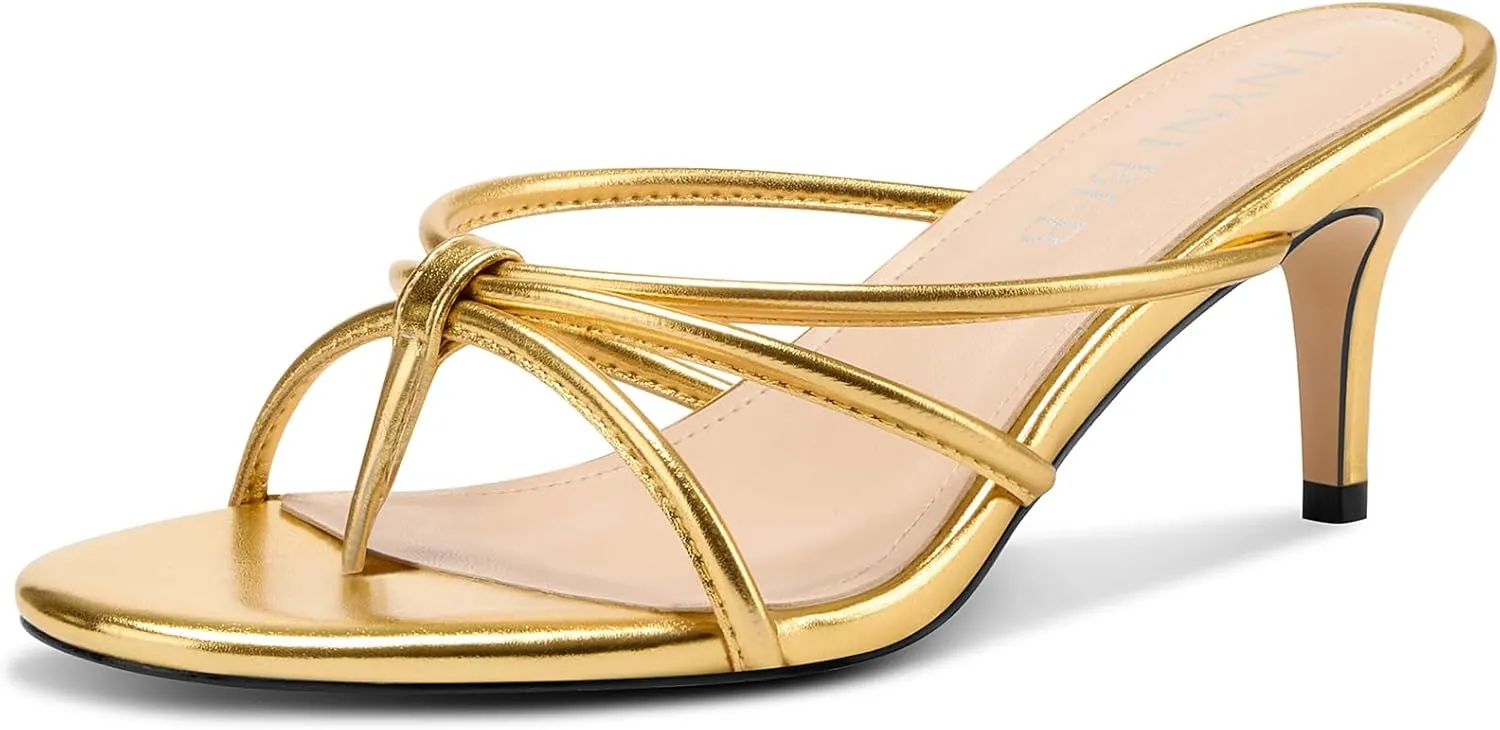 Flip Flop Strappy Mule Heels Slip-on Kitten Heel Thong Sandals Summer Dress Shoes 2.6 Inches watercourses inborn competitiveness suitcase downside mermaid TNYNFBEB Women's Round Toe 
