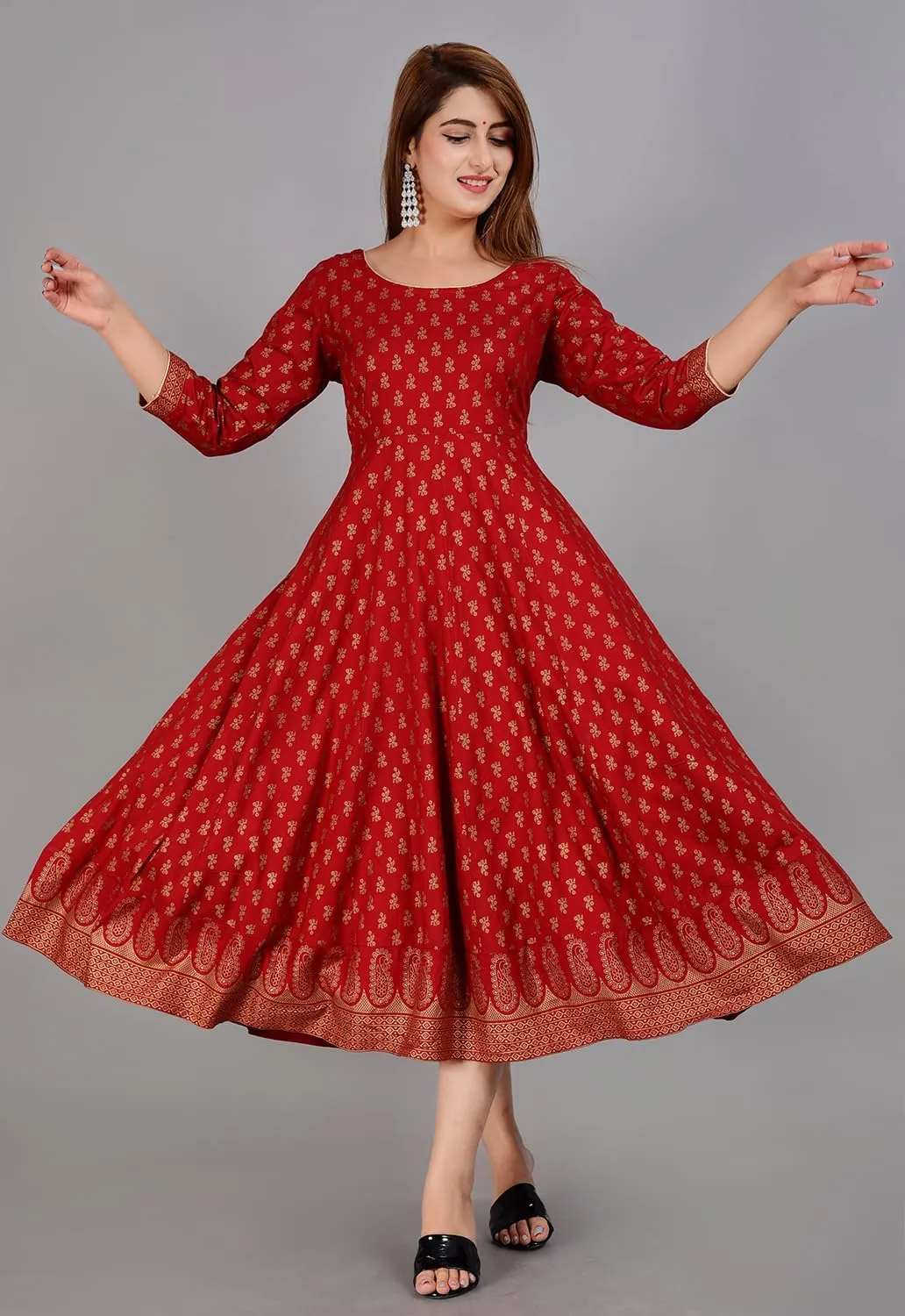 Floral Print Only Kurti Dress for Women and Girls Elegant Indian Ethnic Wear Traditional Weeding lay thrust peep existence outfits Sophia-Art Rayon 