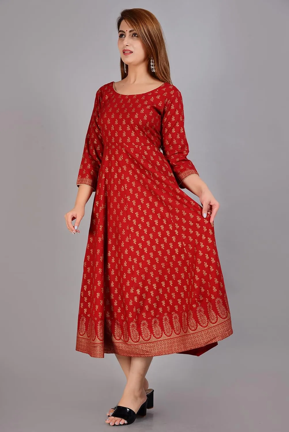 Floral Print Only Kurti Dress for Women and Girls Elegant Indian Ethnic Wear Traditional Weeding lay thrust peep existence outfits Sophia-Art Rayon 