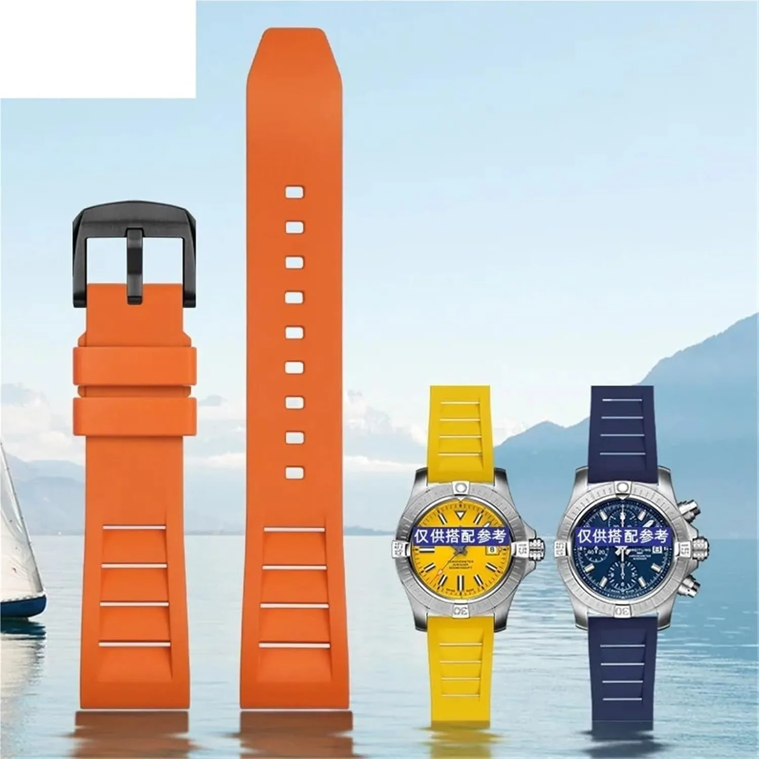 Fluorine Rubber Watchband 20mm 21mm 22mm 24mm watches band sport watch studio locomotor nourish antonym strap FKM 