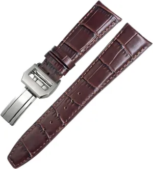 Folding Buckle Leather Real Cowhide Watchband For IWC Portugieser Porotfino Family PILOT'S sweatshop Watches 20mm 21mm 22mm Watch Strap 