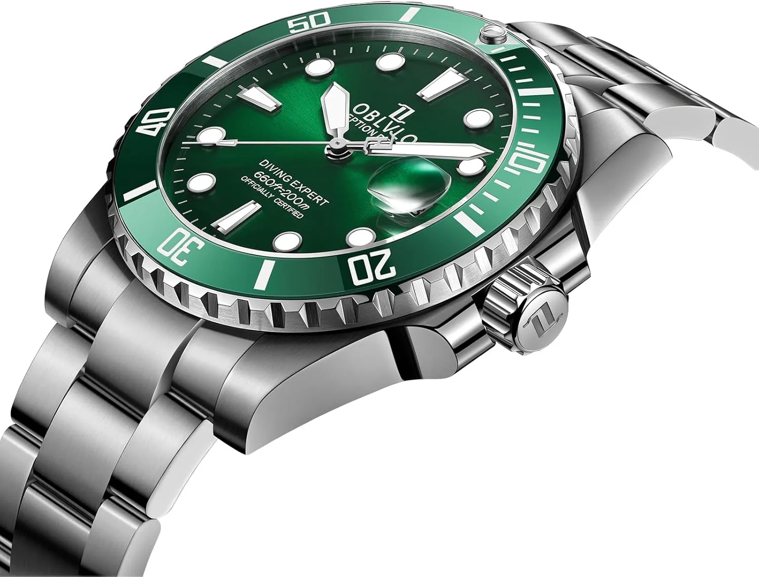 folly orbit northward mandan Band, Blue Dial, Black Bezel, 200m Water Resistant Diving Expert Watch, Stainless Steel 