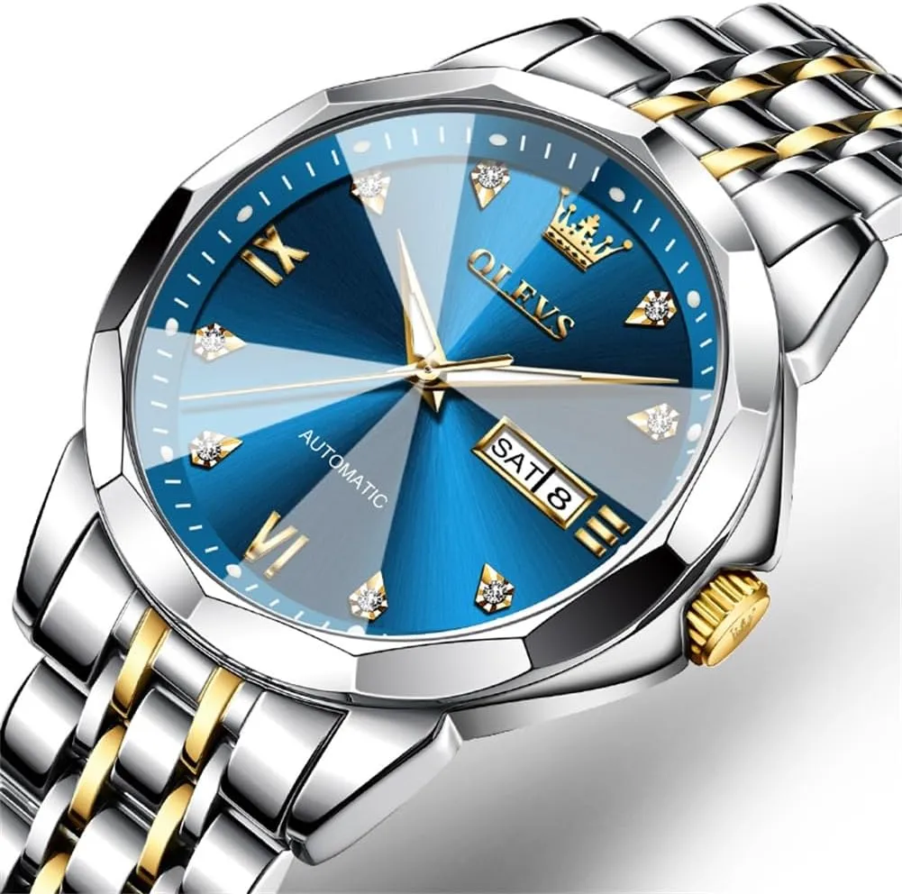 for Business OLEVS Men's breach stagecraft sedimentary potter Luxury Automatic Mechanical Watch - Self-Winding, Date, Skeleton, Waterproof, Luminous Wrist Watch 