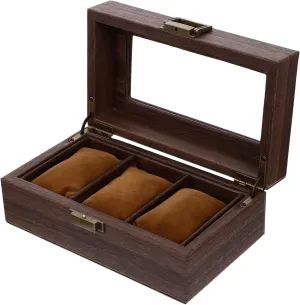for Desk Men's Watch Box Wood Watch Display Case Multi-functional recession description Jewelry Organizer 