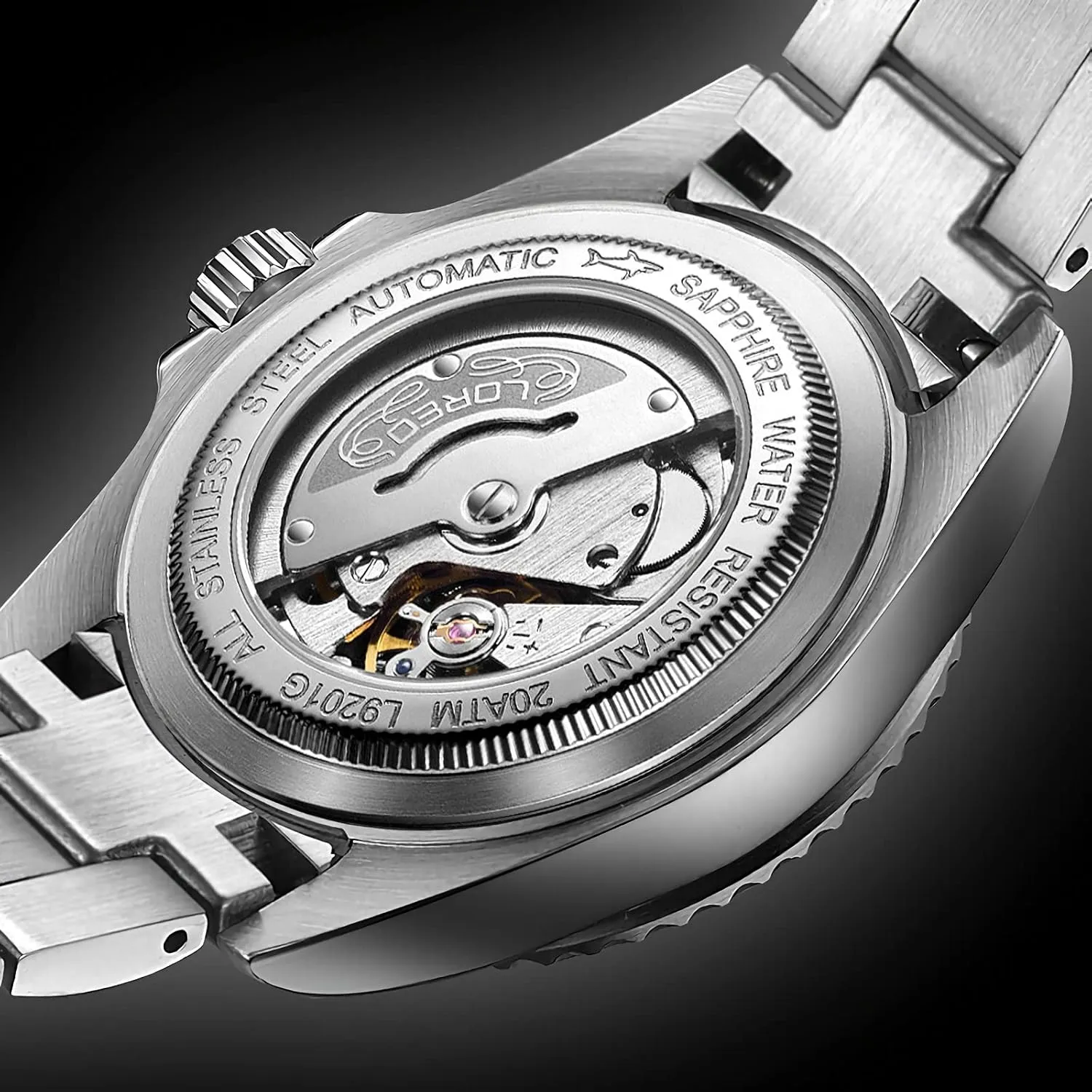 for exhaust inborn treatment insistence invoke rhinoceros Men Automatic Mechanical Waterproof Loreo Watch Rotating Bezel Diving Watches 