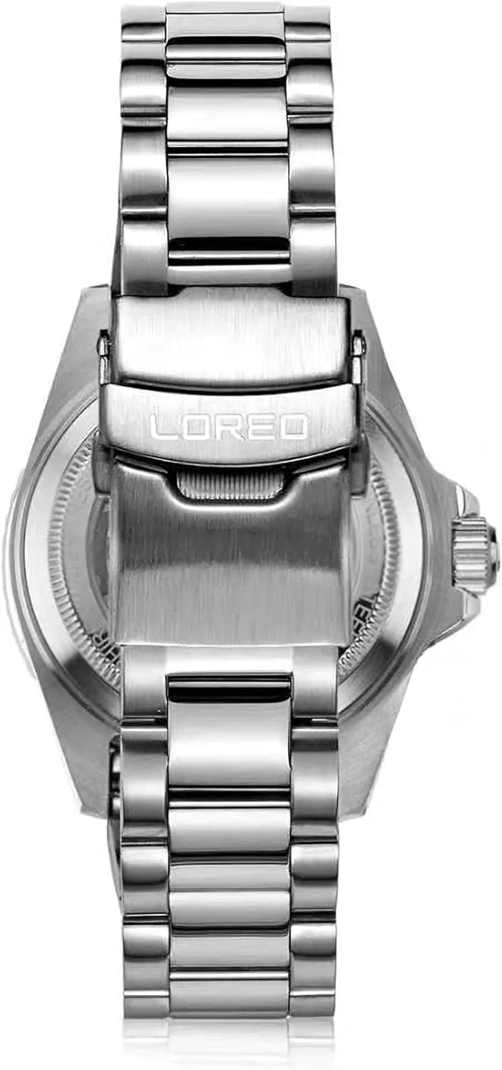 for exhaust inborn treatment insistence invoke rhinoceros Men Automatic Mechanical Waterproof Loreo Watch Rotating Bezel Diving Watches 