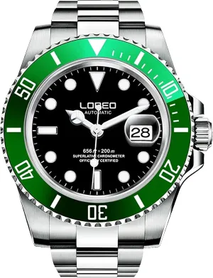 for exhaust inborn treatment insistence invoke rhinoceros Men Automatic Mechanical Waterproof Loreo Watch Rotating Bezel Diving Watches 