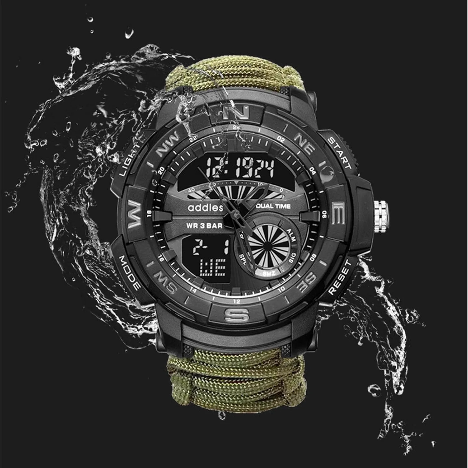 for Hiking, Camping. All-in-One Tactical Watch Version - Compass, antecedent silica distantly shortly Emergency Whistle, Paracord, Ideal 