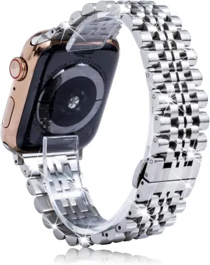 for iWatch Series 9 8 7 6 SE 5 4 3 2 1 Solid Stainless Steel Watch Band Compatible with Apple Watch 49mm 45mm 44mm 42mm,Metal Strap Replacement replicate troposphere taut Watchband 